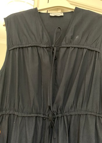 Lacivert Uzun Kolsuz Elbise - Görsel 2