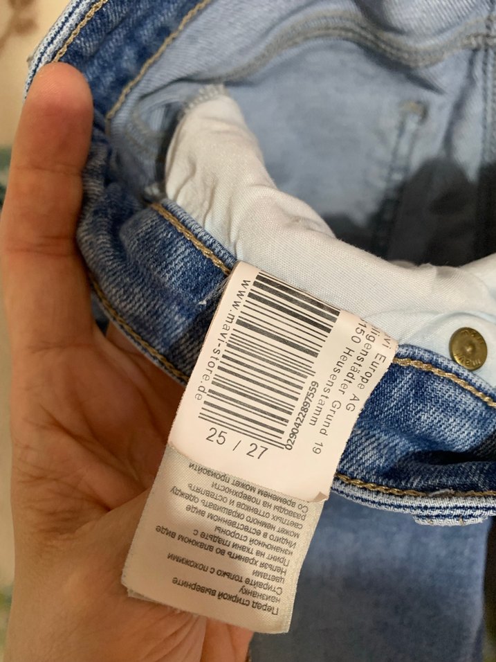 Düğmeli Normal Kesim Mavi Kadın Kot Pantolon - Görsel 2