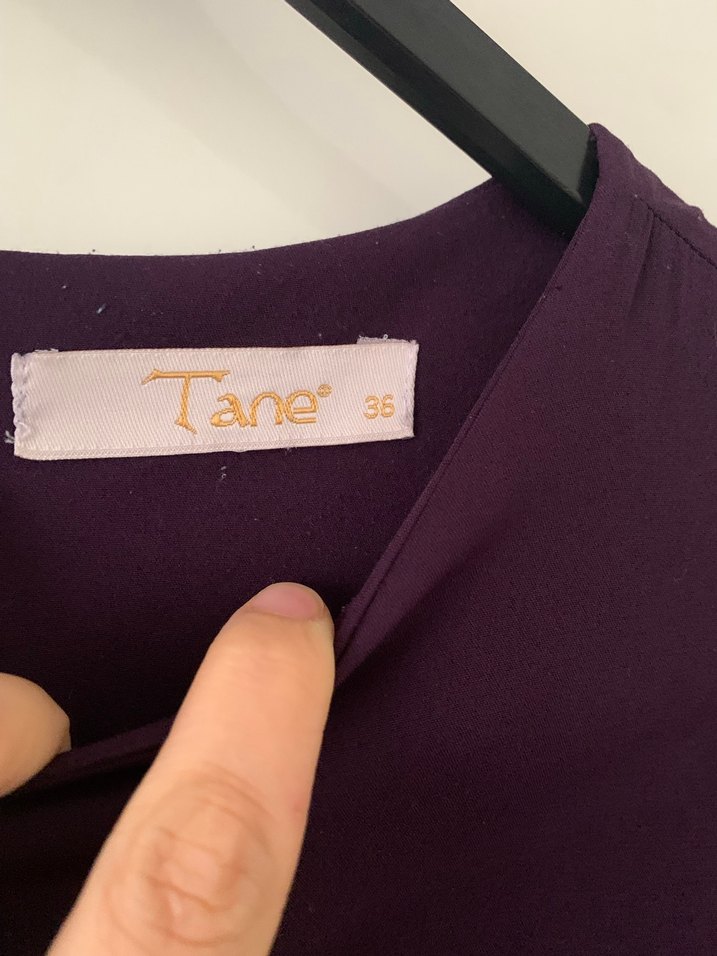 Uzun Kollu Mor Kadın Elbise - Görsel 3