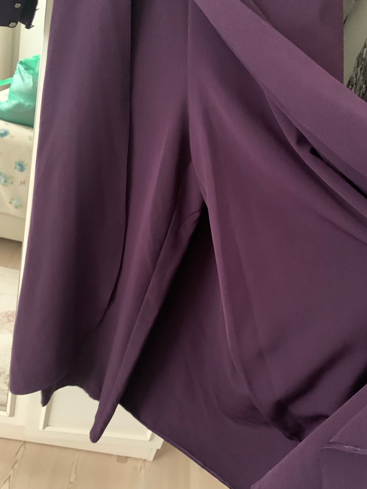 Uzun Kollu Mor Kadın Elbise - Görsel 2