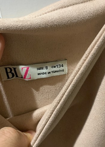 Kız Çocuk Bej Süet Askılı Elbise - Görsel 2