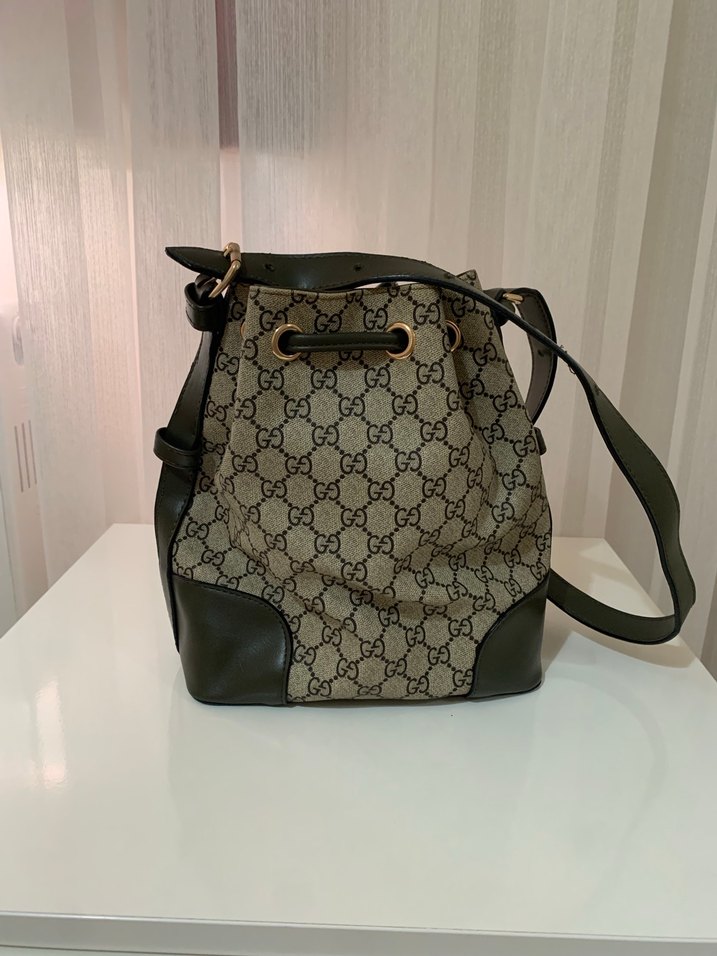 Gucci Gri Deri Kadın Omuz Çantası - Görsel 2