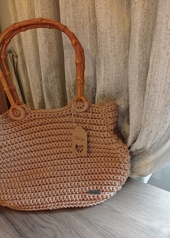 Beden Bej Düğmeli Kadın Çantası