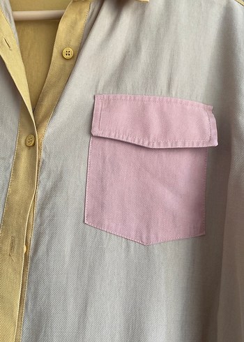 Renkli Bol Kesim Kadın Keten Tunik - Görsel 3