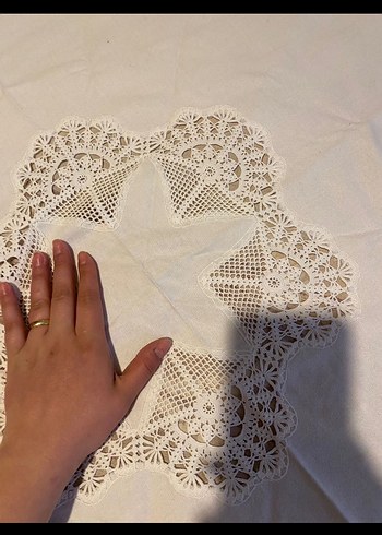 Dantel Detaylı Beyaz Keten Peçeteler - Görsel 7