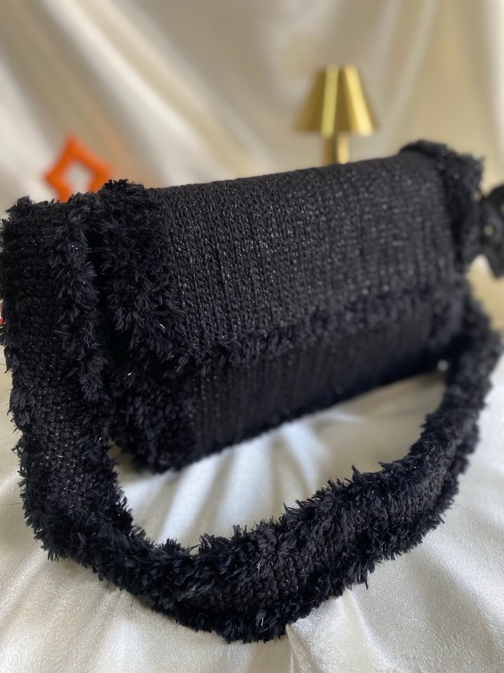 El yapımı tığ işi kanvas çanta - Görsel 5