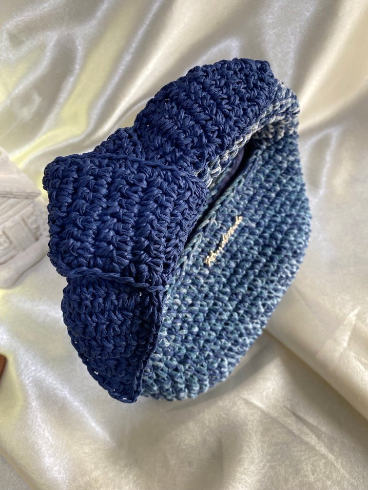 El yapımı Mavi Örgü jodie mini bag - Görsel 3