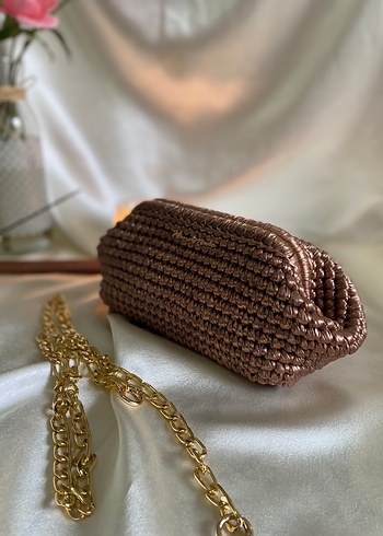 El yapımı Deri ip  Clutch Çanta - Görsel 2