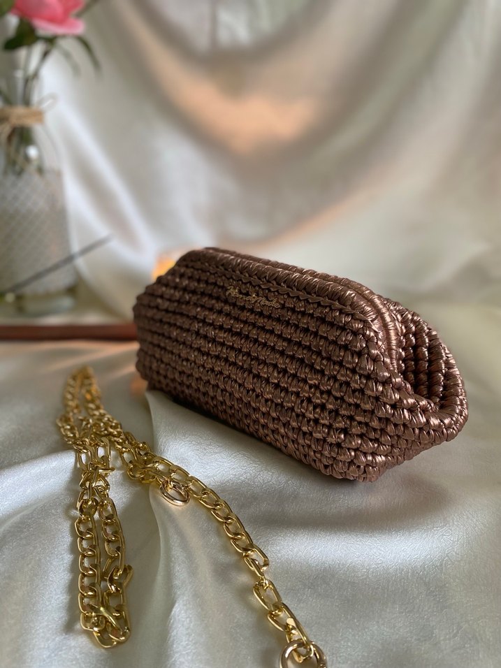 El yapımı Deri ip  Clutch Çanta - Görsel 2