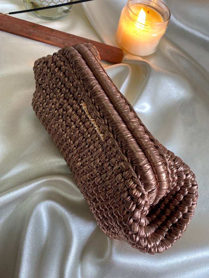 El yapımı Deri ip  Clutch Çanta - Görsel 3