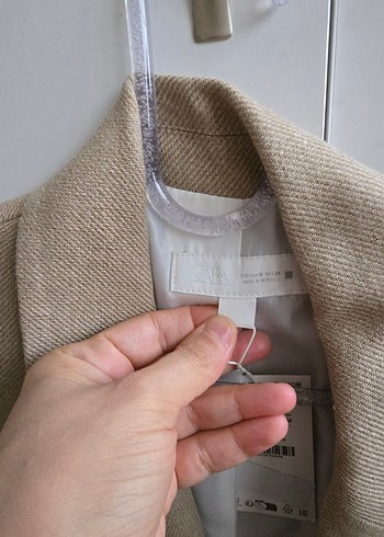 Bej Kadın Keten Blazer Ceket - Görsel 2