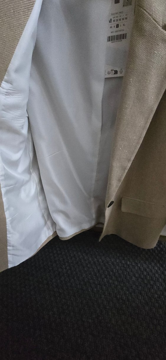 Bej Kadın Keten Blazer Ceket - Görsel 3