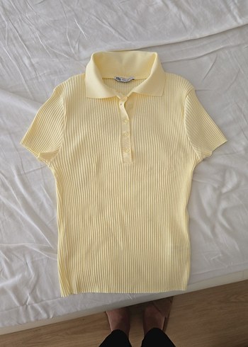 Zara fitilli Kısa Kollu Polo Tişört