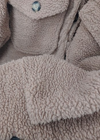 Kahverengi Peluş Kadın Kısa Ceket - Görsel 5