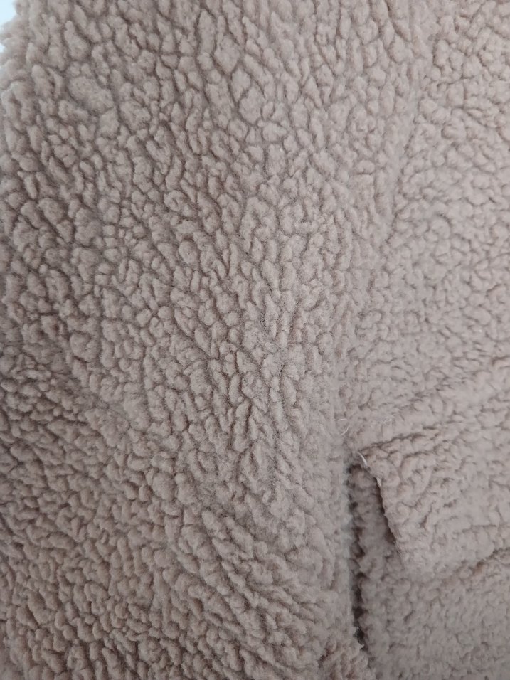 Kahverengi Peluş Kadın Kısa Ceket - Görsel 4