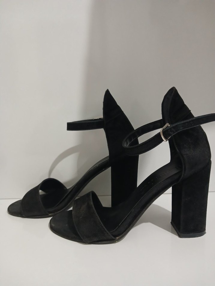 Kadın Siyah Topuklu Goth Akşam Ayakkabısı - Görsel 2