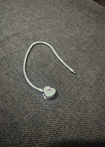 Gri Zincir Detaylı Kadın charm Bileklik
