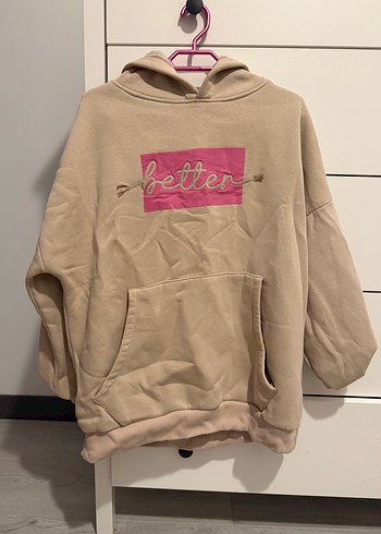 s Beden Kadın Kahverengi Kapüşonlu Sweatshirt