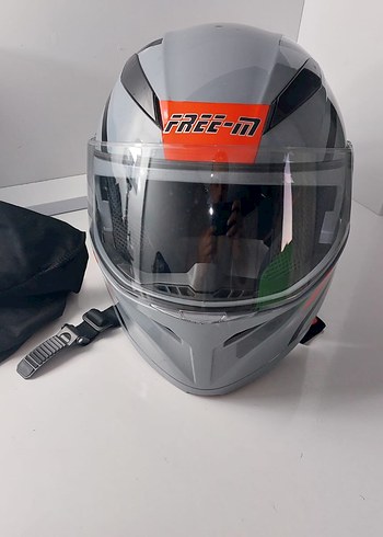 Gri Camlı Biker Motosiklet Kaskı - Görsel 5