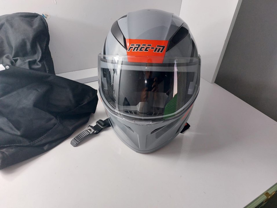 Gri Camlı Biker Motosiklet Kaskı - Görsel 5