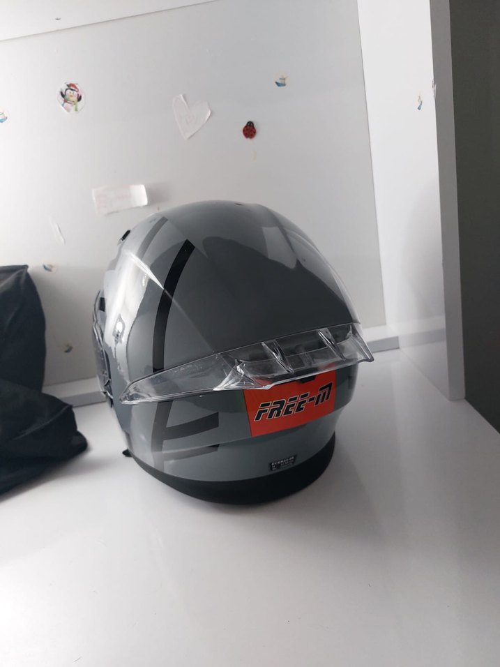 Gri Camlı Biker Motosiklet Kaskı - Görsel 4