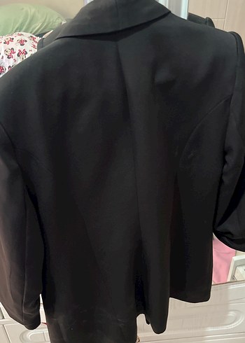 40 Beden siyah Renk Siyah Kadın Düğmeli Midi Blazer Ceket
