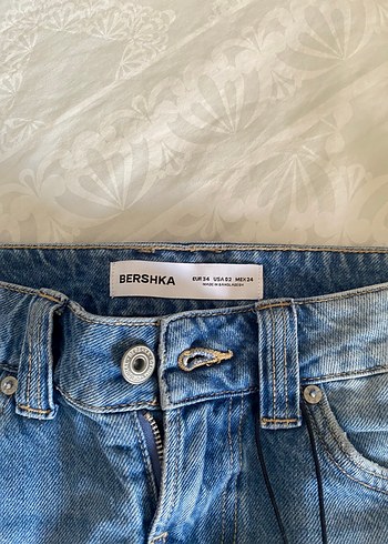 xs Beden mavi Renk Bershka Kadın Mavi Denim Mini Etek