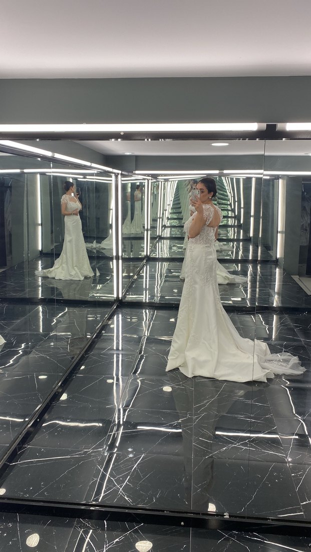 Straplez A Kesim Uzun Beyaz Gelinlik - Görsel 3