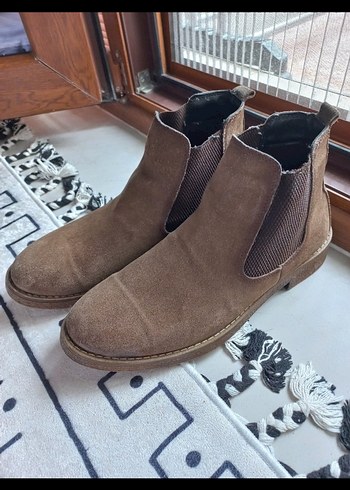 Kahverengi Süet Kadın Botu Blok Topuklu - Görsel 3