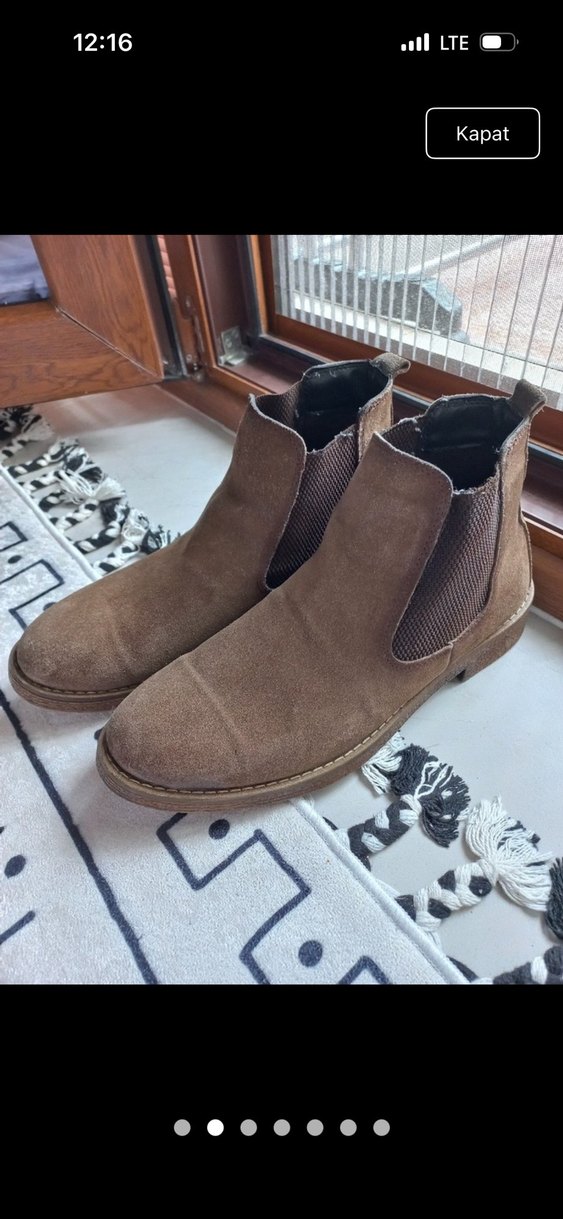 Kahverengi Süet Kadın Botu Blok Topuklu - Görsel 3