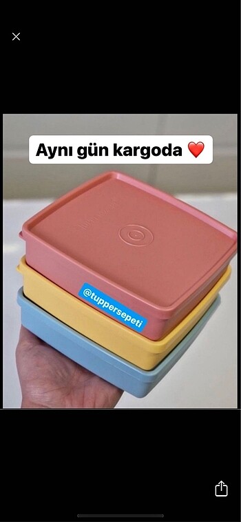 #Tupperware kare saklama 330ml 3 lü