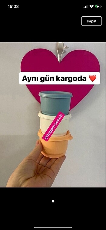 #Tupperware mini saklama 110 ml 3 lü