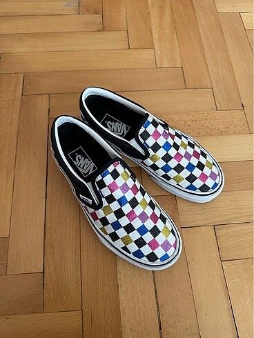 38 Beden çeşitli Renk Vans Checkerboard Slip On