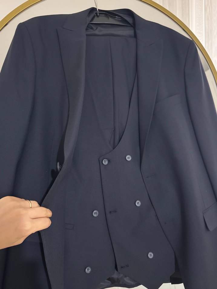 Lacivert takım Ceket,yelek,pantolon - Görsel 2