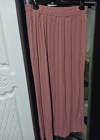 Pembe Uzun Kollu Fırfırlı Salaş Bluz etek takım - Görsel 2