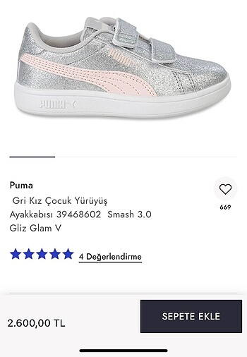 Sıfırdan farksız kız çocuk Puma spor ayakkabı - Görsel 7