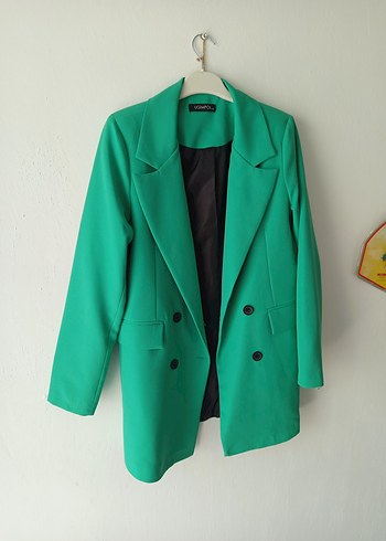 Zara Düğmeli Yeşil Kadın Blazer Ceket