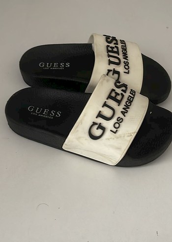 Guess Guess Beyaz Terlik - Tokalı, Baskılı