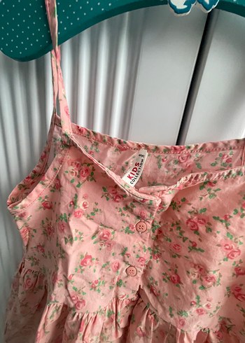 Zara Kız Çocuk Pembe Keten Elbise