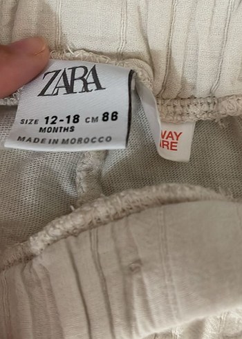 Zara Erkek Bebek Gri Çizgili Gömlek ve Beyaz Pantolon