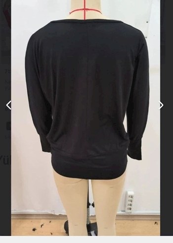 UZUN KOLLU YUVARLAK YAKA İNCİLİ VİSKON BLUZ - Görsel 7