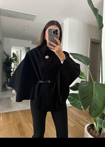 KEMERLI KAŞE PELERİN/ PANÇO