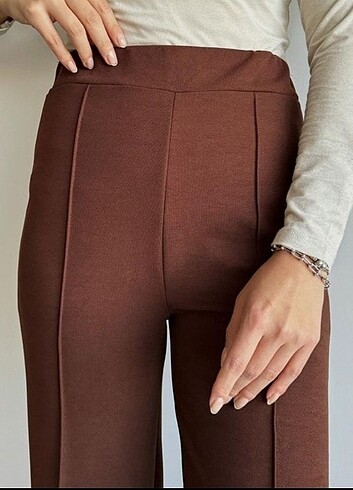 xxl Beden Çımalı geniş paçalı beli lastikli Krep kumaş pantolon 