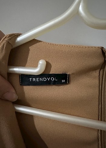 Trendyol & Milla Bej Drapeli Midi Kadın Ofis Klasik Kaban