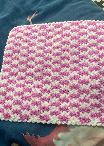 Pembe ve Beyaz Örgü Banyo lifi - Görsel 3