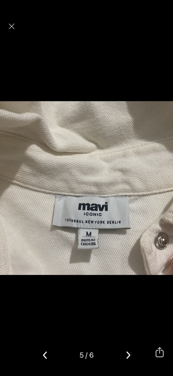 Kadın Beyaz Mini Kot Ceket - Görsel 5