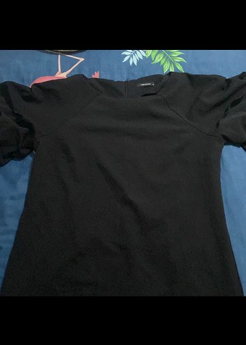 Siyah Drapeli Kısa Kollu Elbise - Görsel 2