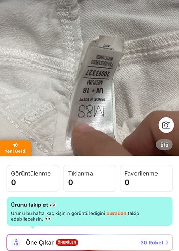 Beyaz Kemerli Kadın Pamuk Pantolon - Görsel 5