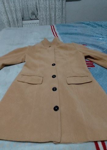 Düğmeli Kahverengi Süet Kadın Uzun Kaban - Görsel 5