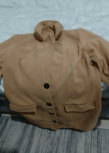 Düğmeli Kahverengi Süet Kadın Uzun Kaban - Görsel 8